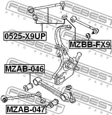 Рычаг независимой подвески колеса FEBEST 0525-X9UP