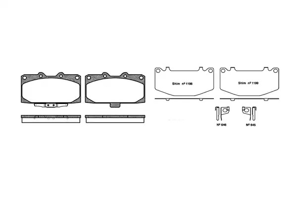 Комплект тормозных колодок REMSA 0599.12 (PCA059912, 21307, 21308)