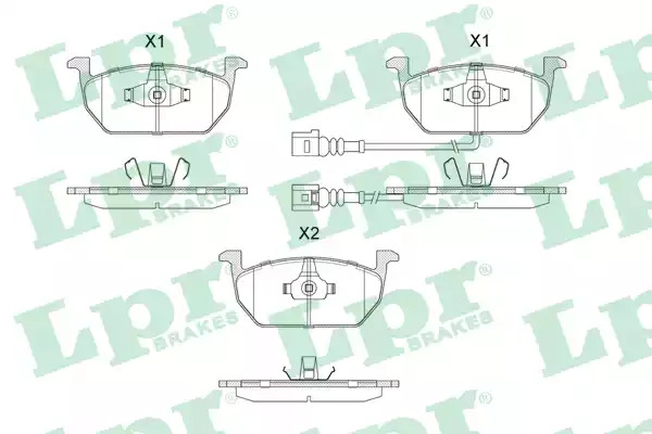 Комплект тормозных колодок LPR 05P1836 (22037, 22036, 22035, 5SP1836)