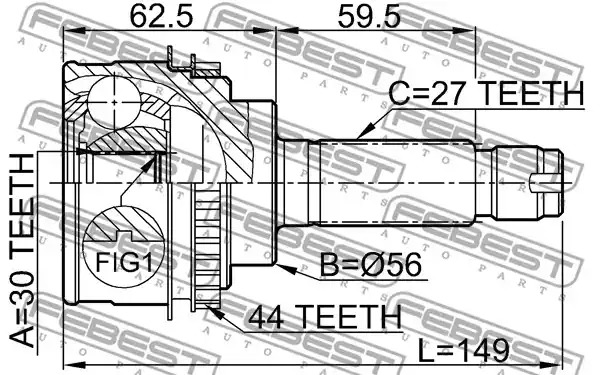 Шарнир FEBEST 0810-026A44