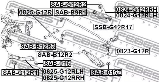 Рычаг независимой подвески колеса FEBEST 0824-G12RLH