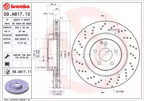 Тормозной диск BREMBO 09.A817.11
