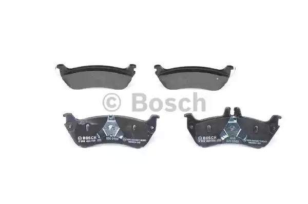 Комплект тормозных колодок BOSCH 0 986 424 708 (BP421, E9 90R-02A0871/0393, 23190, 7629D761; 7750D875)