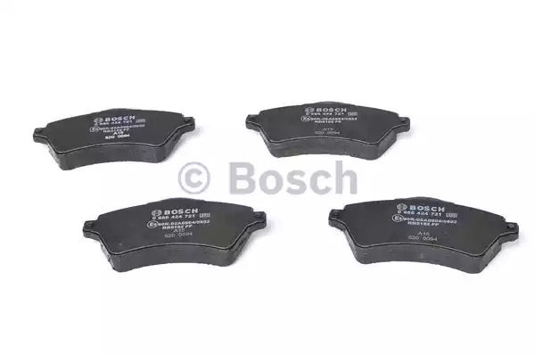 Комплект тормозных колодок BOSCH 0 986 424 721 (BP432, E9 90R-02A0904/0892, 23615, 7827D926)