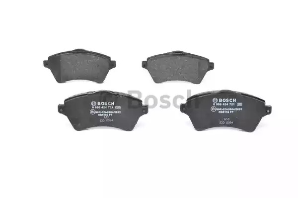 Комплект тормозных колодок BOSCH 0 986 424 721 (BP432, E9 90R-02A0904/0892, 23615, 7827D926)