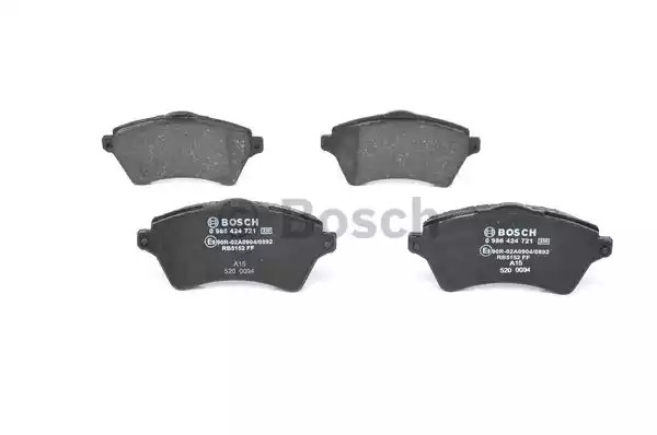 Комплект тормозных колодок BOSCH 0 986 424 721 (BP432, E9 90R-02A0904/0892, 23615, 7827D926)