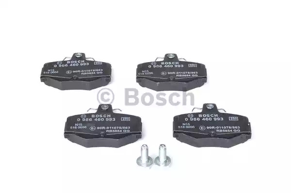 Комплект тормозных колодок BOSCH 0 986 460 993 (BP560, E1 90R - 011078/863, 21 545)