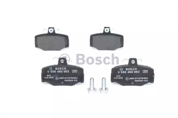 Комплект тормозных колодок BOSCH 0 986 460 993 (BP560, E1 90R - 011078/863, 21 545)