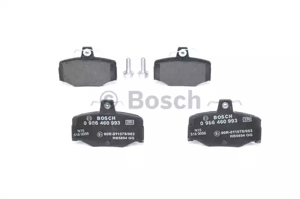 Комплект тормозных колодок BOSCH 0 986 460 993 (BP560, E1 90R - 011078/863, 21 545)