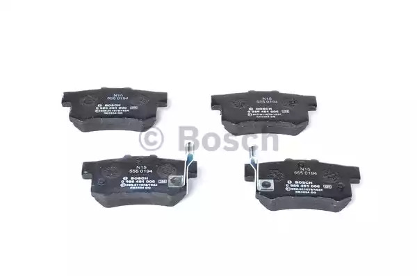 Комплект тормозных колодок BOSCH 0 986 461 006 (BP565, E1 90R-011078/1624, 21721, 7218D365; 7256D365; 7418D537)