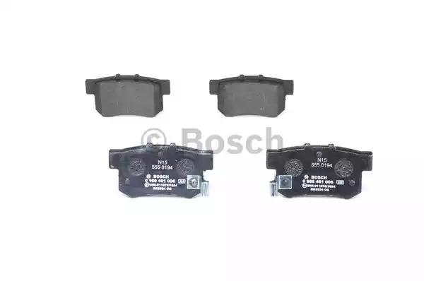 Комплект тормозных колодок BOSCH 0 986 461 006 (BP565, E1 90R-011078/1624, 21721, 7218D365; 7256D365; 7418D537)