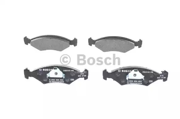 Комплект тормозных колодок BOSCH 0 986 466 402 (BP684, E1 90R - 011075/836, 20 640)