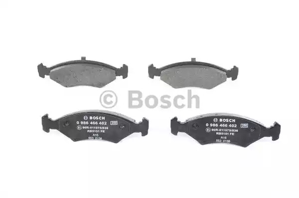 Комплект тормозных колодок BOSCH 0 986 466 402 (BP684, E1 90R - 011075/836, 20 640)