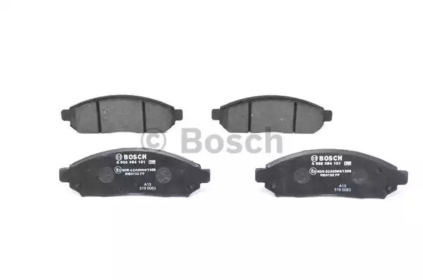 Комплект тормозных колодок BOSCH 0 986 494 151 (BP1062, 24227, 8200D109, 90R-011096/912)