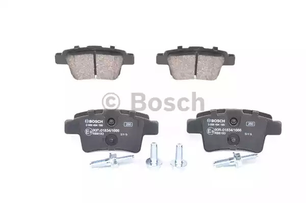 Комплект тормозных колодок BOSCH 0 986 494 199 (BP1110, E9 90R-01834/1666, 24540)