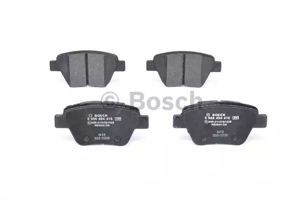 Комплект тормозных колодок BOSCH 0 986 494 416 (BP1338, E1 90R-011078/1629, 24563, 8656D145)