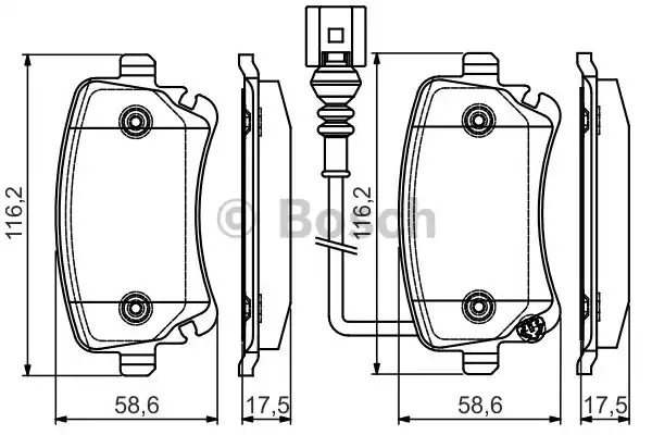 Комплект тормозных колодок BOSCH 0 986 495 094 (BP1520, E9 90R-02A1081/0793, 23854)