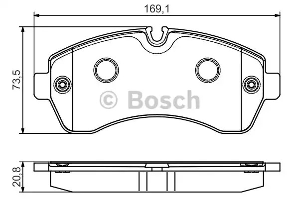 Комплект тормозных колодок BOSCH 0 986 495 107 (BP1551, E9 90R-02A1109/1673, 29200)