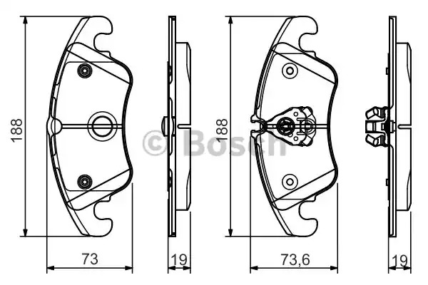 Комплект тормозных колодок BOSCH 0 986 495 110 (BP1566, E9 90R-02A1080/3220, 24310)