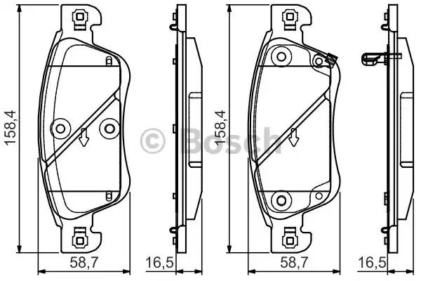 Комплект тормозных колодок BOSCH 0 986 495 134 (BP1558, E9 90R-02A1080/2786, 24930)