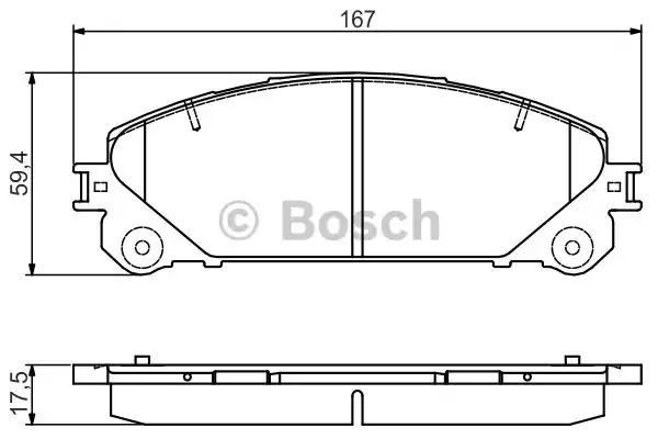 Комплект тормозных колодок BOSCH 0 986 495 169 (BP1568, D1324, E9 90R-02A1080/2628, 24452)