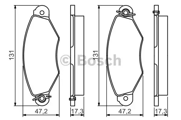 Комплект тормозных колодок BOSCH 0 986 495 235 (BP1533, E1 90R - 02A0125/0213, 21980)