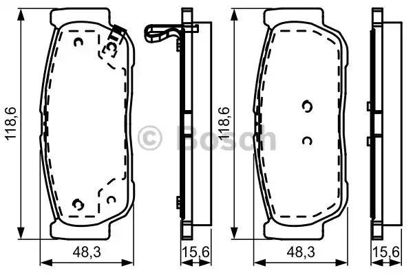 Комплект тормозных колодок BOSCH 0 986 495 315 (BP1604, E9 90R-02A1081/1362, WVA 23931)