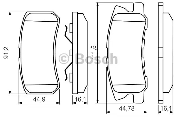 Комплект тормозных колодок BOSCH 0 986 495 357 (BP1649, E9 90R - 02A0871/4040, 23582)