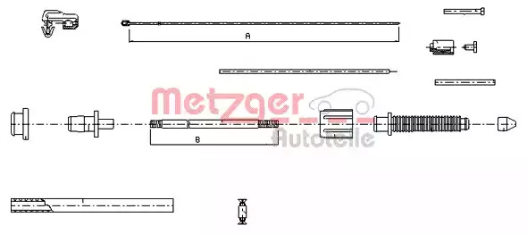 Трос METZGER 10.0382 (11.0221, 11.0222, 11.0281, 11.0282, 11.0284, 11.0285, 11.0286, 11.0291, 11.0292, 11.0293, 11.0297, 14.316)