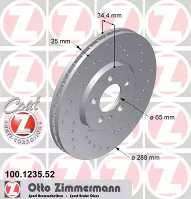 Тормозной диск ZIMMERMANN 100.1235.52