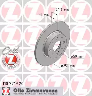 Тормозной диск ZIMMERMANN 110.2219.20