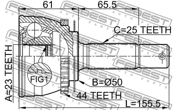 Шарнир FEBEST 1210-002A44