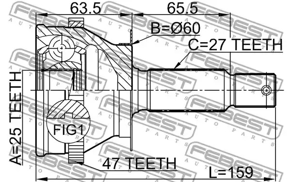 Шарнир FEBEST 1210-011A47