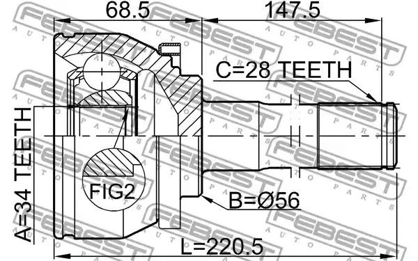 Шарнир FEBEST 1210-TER