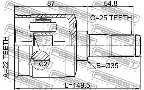 Шарнир FEBEST 1211-CM10R