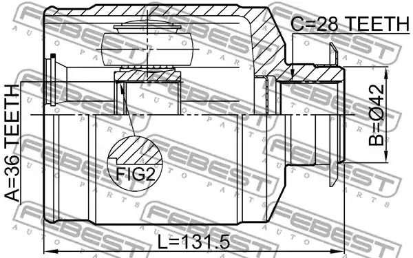 Шарнир FEBEST 1211-SANFE22RH