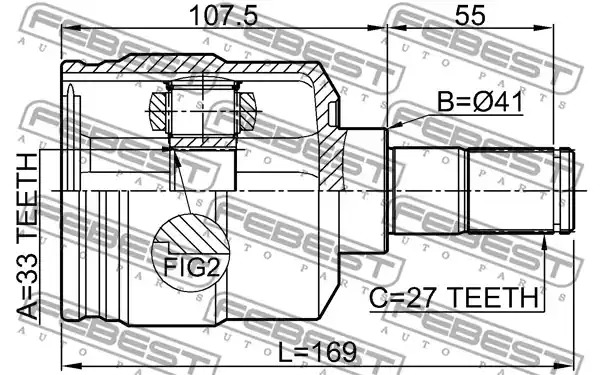 Шарнир FEBEST 1211-TUC27LH