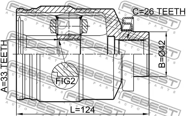 Шарнир FEBEST 1211-TUC27RH