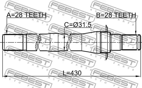 Вал FEBEST 1212-CM10AT4WD