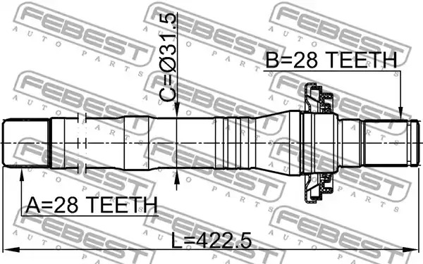 Вал FEBEST 1212-SFCL