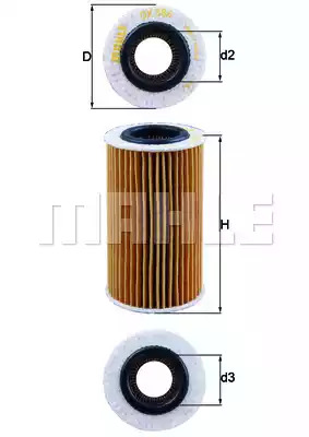 Фильтр MAHLE ORIGINAL OX 384D (70325110, OX 384D ECO)