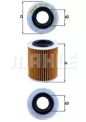 Фильтр MAHLE ORIGINAL OX 386D (70349494, OX 386D ECO)