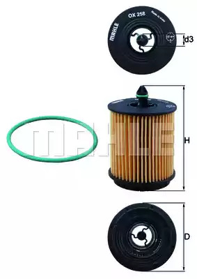 Фильтр KNECHT OX 258D (76558878, OX 258D ECO)