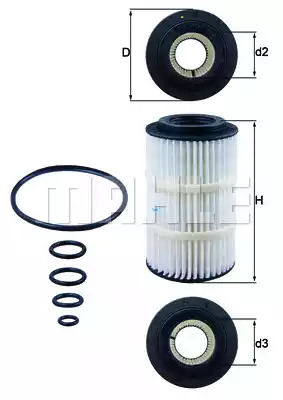 Фильтр MAHLE ORIGINAL OX 345/7D (70551221, OX 345/7D ECO)