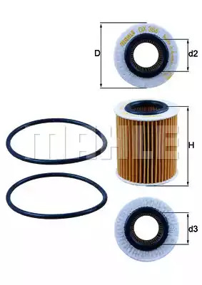 Фильтр MAHLE ORIGINAL OX 386D (70349494, OX 386D ECO)