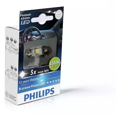 Лампа накаливания PHILIPS 129454000KX1 (GOC 38343030, Festoon T10,5x43)