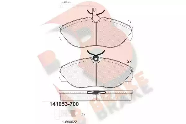 Комплект тормозных колодок ICER 141053-700 (21797, 21798, 21627, 21628)