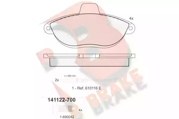 Комплект тормозных колодок ICER 141122-700 (23042, 23040, 23041, 23003)