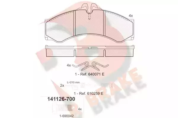 Комплект тормозных колодок ICER 141126-700 (29076, D949-7848)