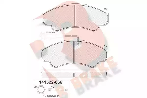 Комплект тормозных колодок ICER 141522 (23919, 23920, 23858)